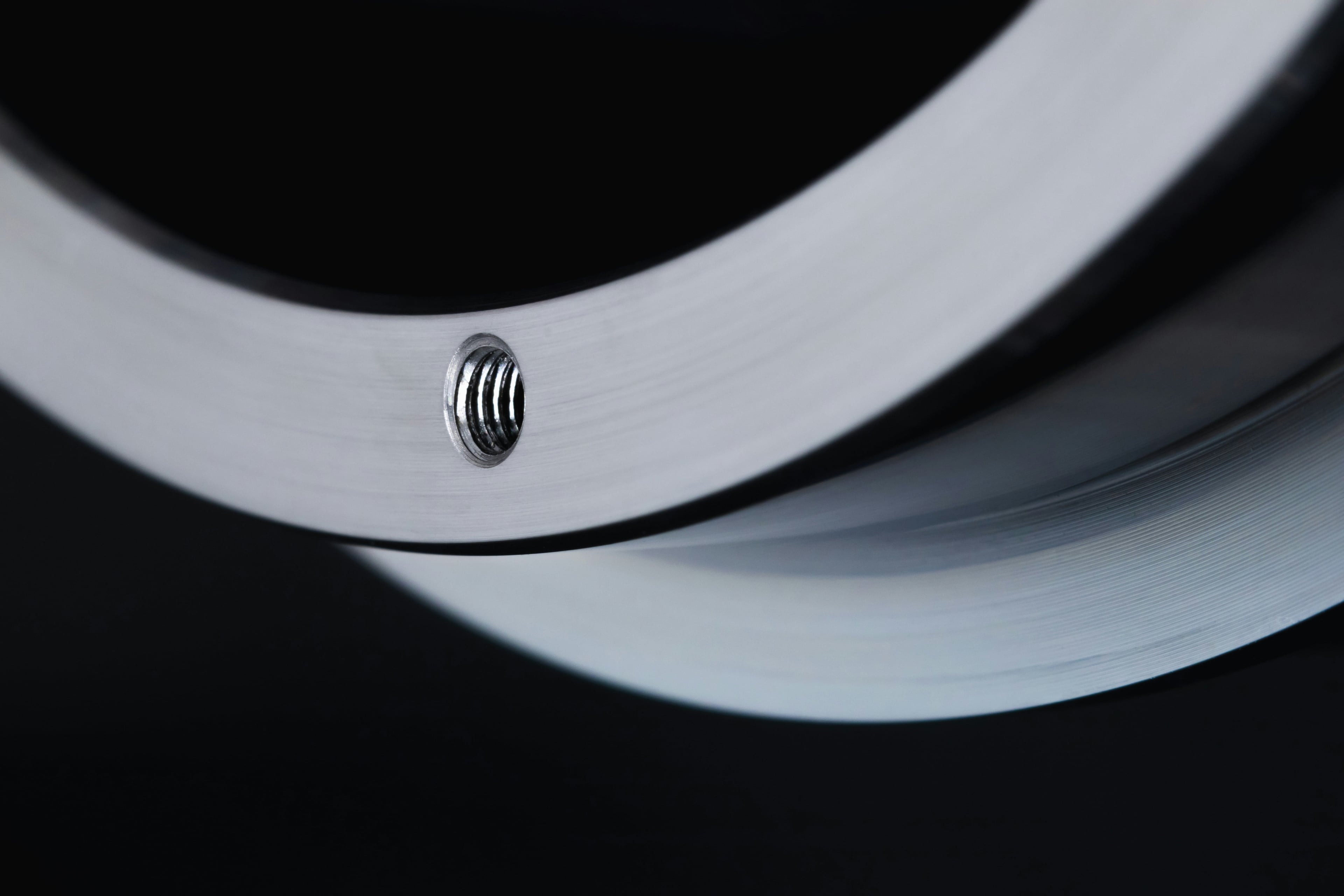 Close-up of a precision-machined metal surface